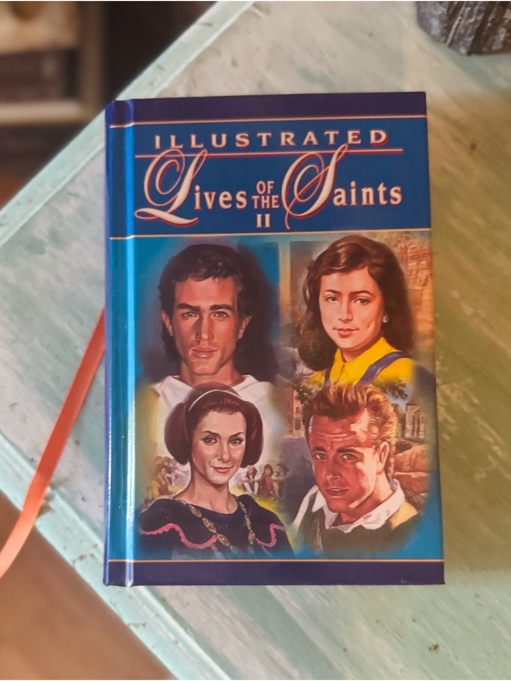 VTG Illustrated Lives of the Saints II - w/ gold coated pages & ribbon bookmark